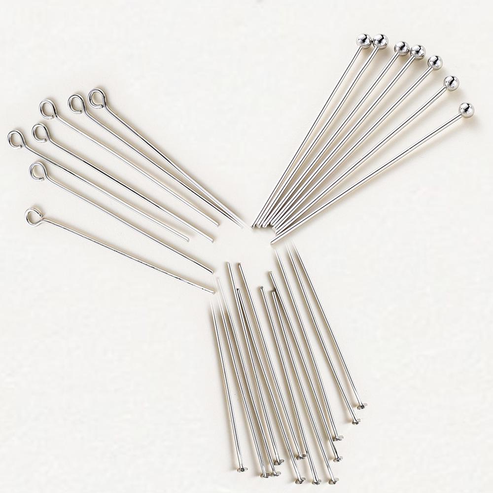 

100 шт.: Позолоченные 18-каратным золотом пины в форме девятки для изготовления украшений своими руками - Прочная медь с сохранением цвета, с плоской головкой для нанизывания и фиксации Flat Head Pin (1.9*35mm, Thickness 0.6mm)