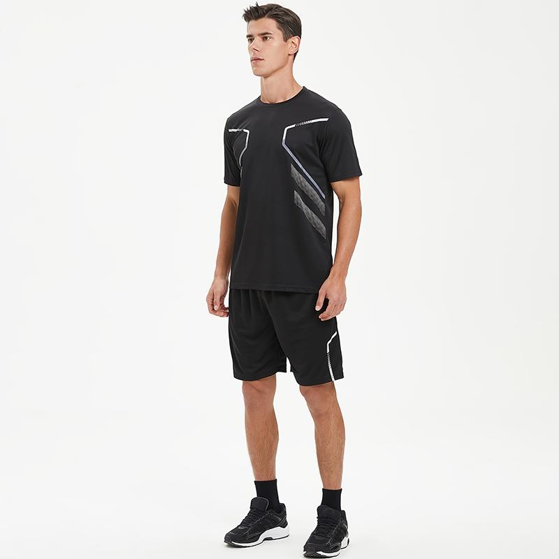 Plus Size Men's Quick-Drying Short-Sleeved Shorts Suit Sportswear Men's Leisure Sports Running Fitness T-Shirt Shorts Set Men