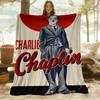 1pc Charlie Chaplin Outdoor Blanket Lightweight Flannel, Soft & Warm, All-Season Use for Sofa, Outdoor, Camping, Living Room, Office066