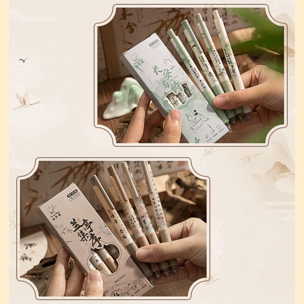 Chinese Style 0.5mm Black Ink Gel Pen Press Quick Drying Ballpoint Pen Correct Holding Pen Posture Writing Tool Students