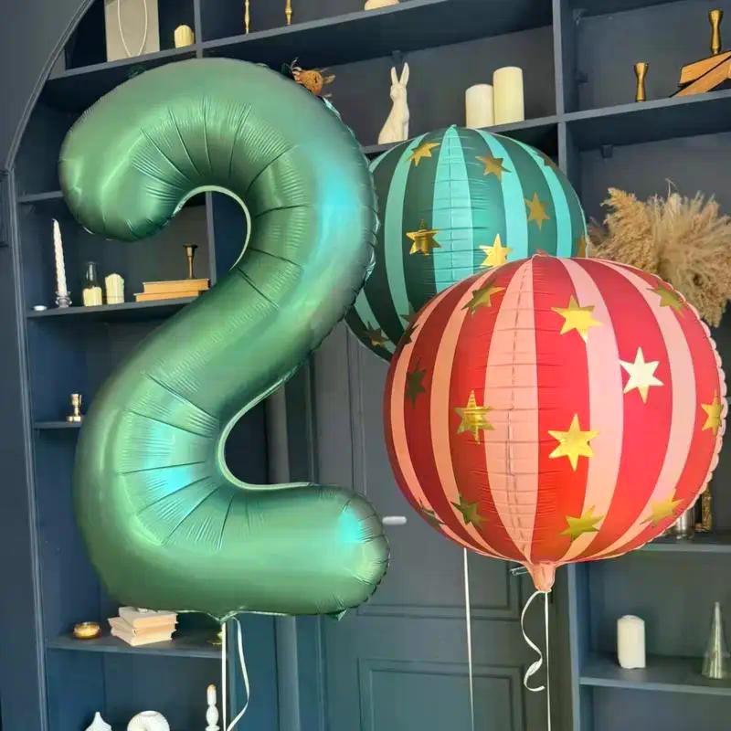 1pc 22inch Striped Star Aluminum Film Balloon, 2025 Home Decoration Balloons , KTV Mall School Wedding Decor Balloons