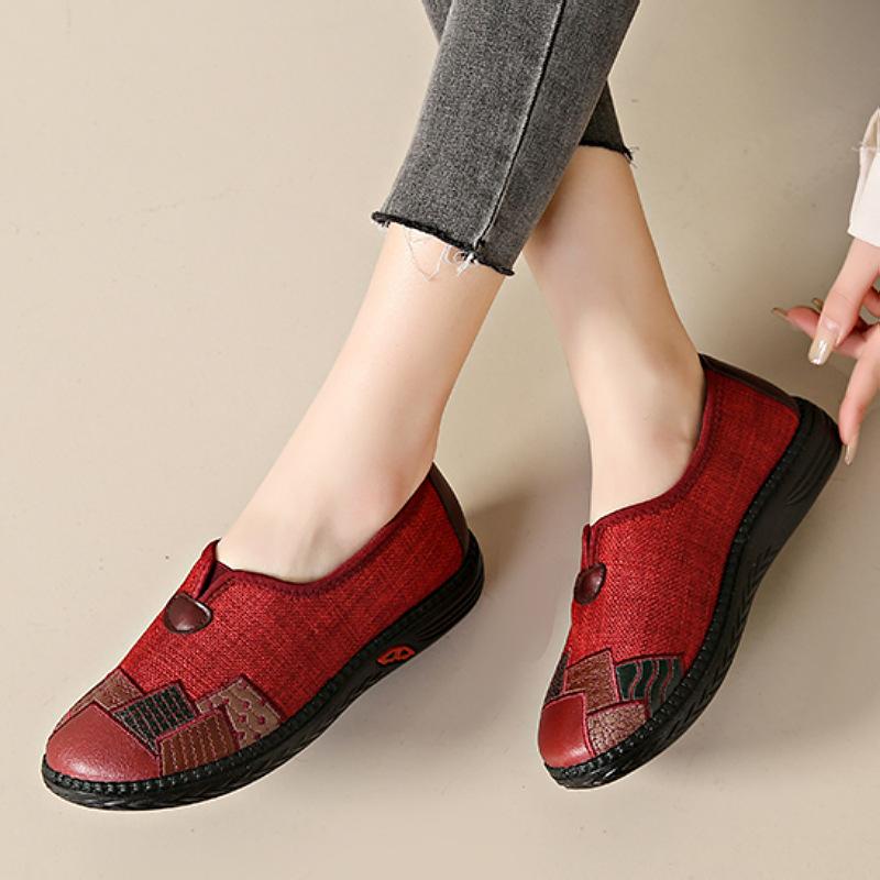 Spring new cloth shoes single shoes middle-aged and elderly women's shoes casual one pedal