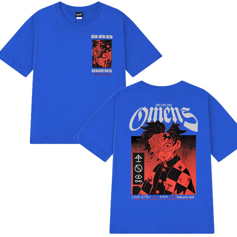Gothic Bad Omens Démon oboustranný potisk tričko Pánské Dámské vintage Hip Hop streetwear Unisex 100% bavlna trička s krátkým rukávem