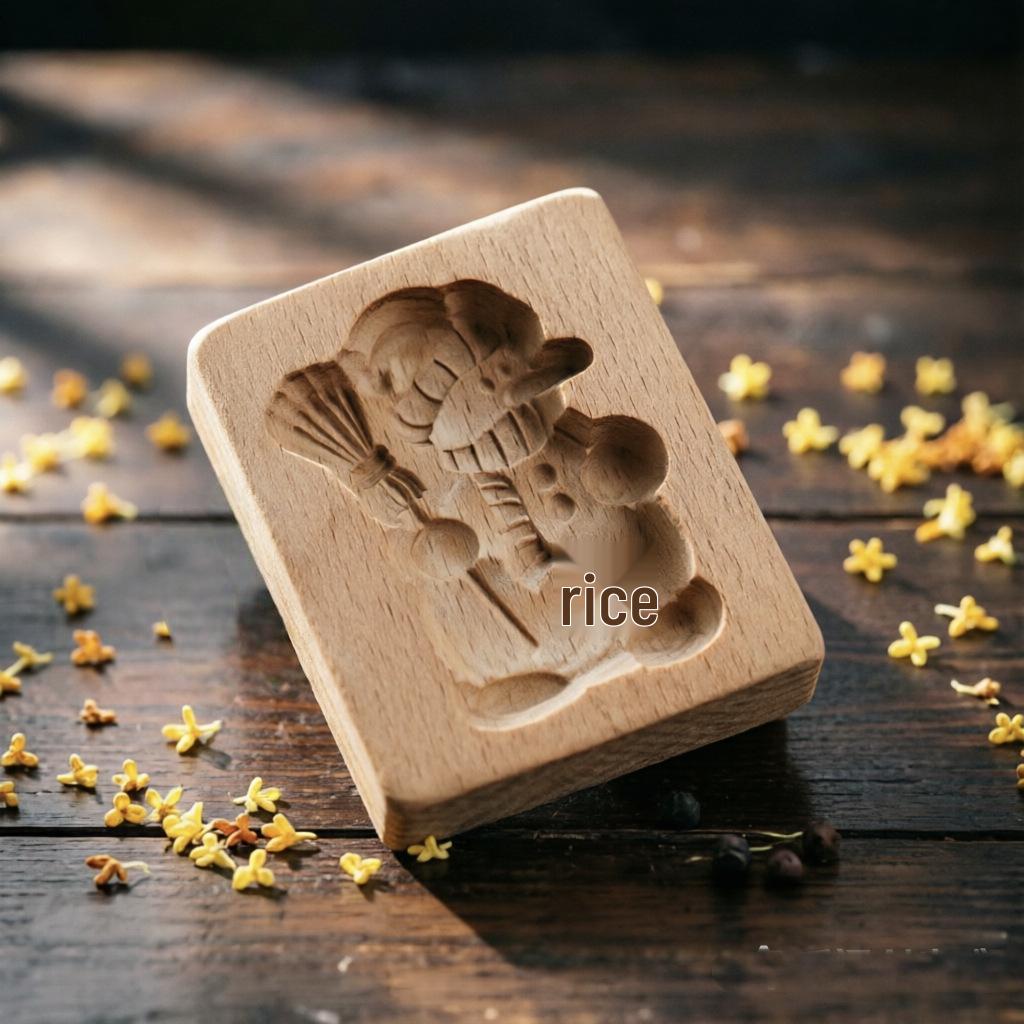 Wooden Gingerbread and Shortbread Cookie Mold Cutter