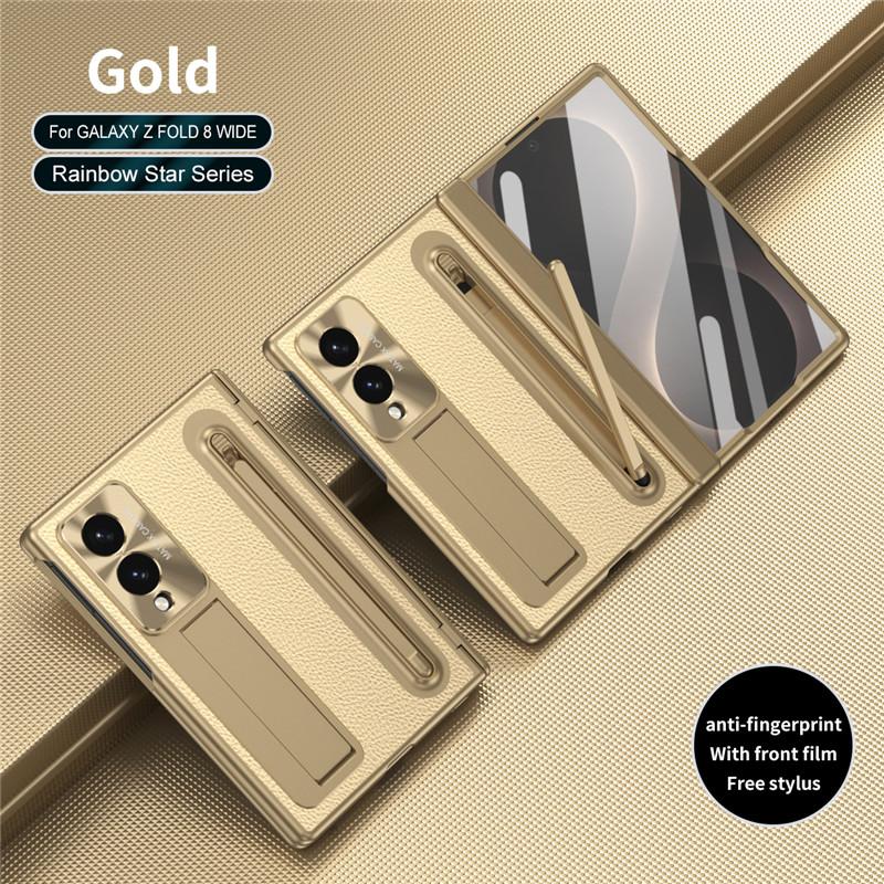 For Samsung Galaxy Z Fold 8 Case Hard PC Plating Hinge Protectin Bracket Cover for ZFold 8 Fold8 with S Pen Slot Screen Funda