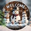 Christmas Decoration Sign,indoor Hanging deco,2D Flat Wooden Products with Snowman Pattern and "welcome"logo,Christmas Gifts for Friends and Family
