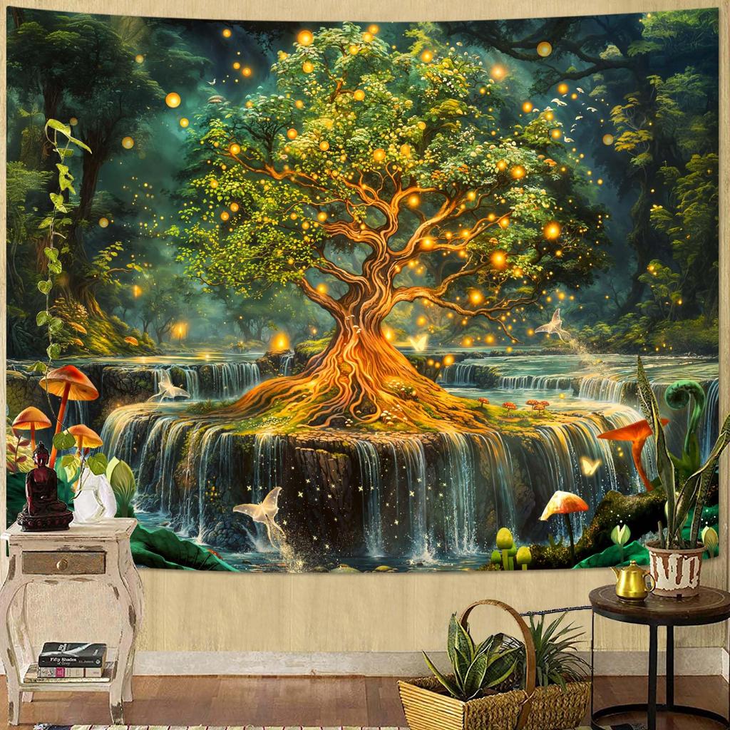 Nature Tree Tapestry Mystical Forest Tapestry for Bedroom Aesthetic Tapastry's Wall Hanging Tapestries for Living Room Dorm Tree