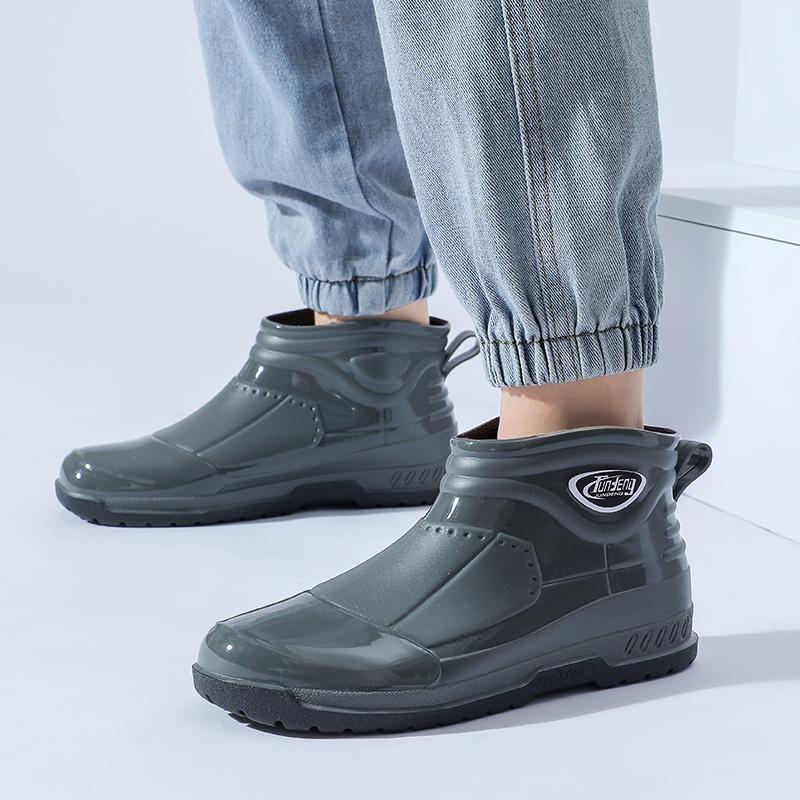 Jundeng Winter Warme Gummischuhe Herren Wasserdichte Schuhe Kurzschaft Fuß Regenstiefel Küche Rutschfeste Wasserschuhe Verdickte Arbeitsschuhe Herren