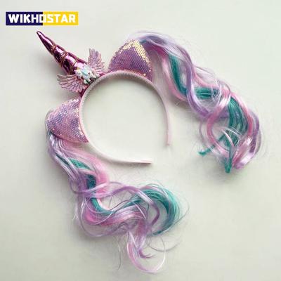 Einhorn Geburtstag Mädchen Stirnband Baby Shower Party Niedlich Kinder Haar Hoop Haarbänder Zubehör Einhorn Geburtstag Party Decor Kopfbedeckungen