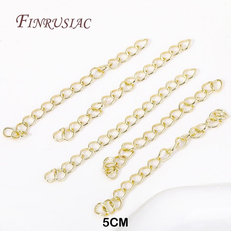 5CM Brass Extension Chain 18K Gold Plated Bulk Bracelet Tail Chain Connector DIY Chains Accessories Supplies For Jewelry
