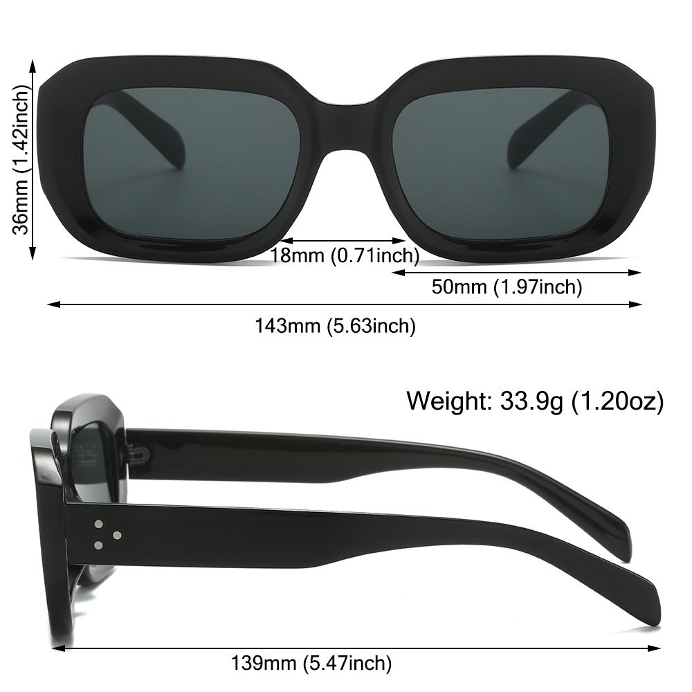 Retro Classic Rectangle Sunglasses for Women Small Narrow Square Frame Sun Glasses UV 400 Protection Cycling Driving Eyewear