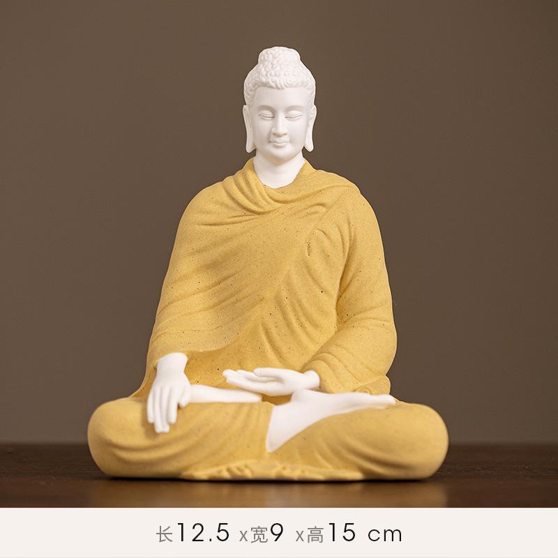 Buddha Statue Sakyamuni Buddha Figure Tathagata Buddha Statue Ceramic Lamp Circle Living Room For Incense Porch Home Decor