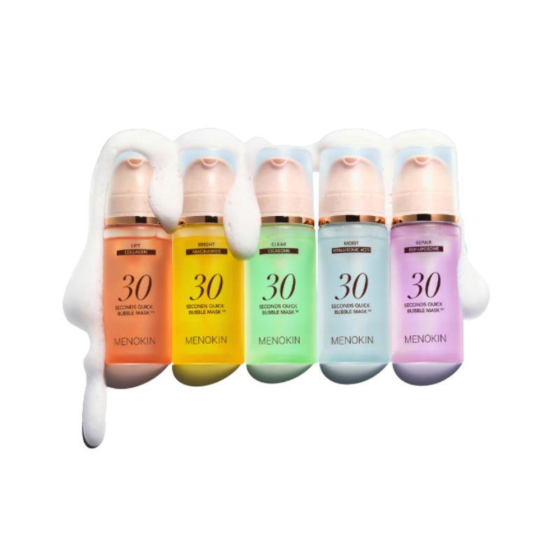 MENOKIN 30 Seconds Quick Bubble Mask 5 Types Set Hydrating Brightening Lifting Care 95ml*5ea