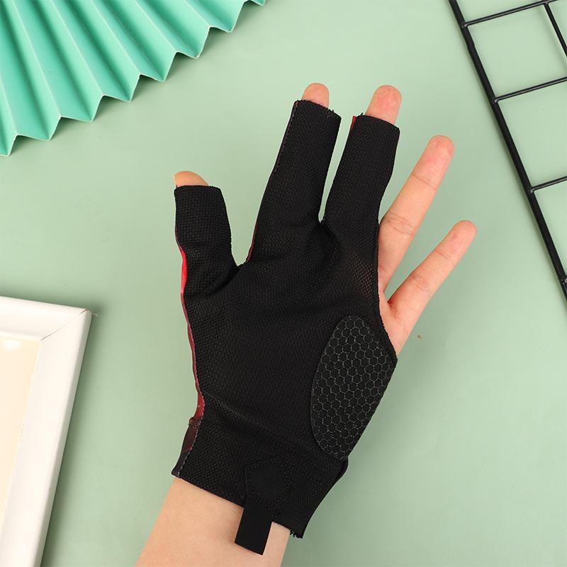 Billardhandschuh für die linke Hand, Dreifinger-Snooker-Billardhandschuh, rutschfeste Aufkleber, Elastizität, Billard-Trainingshandschuhe, Zubehör