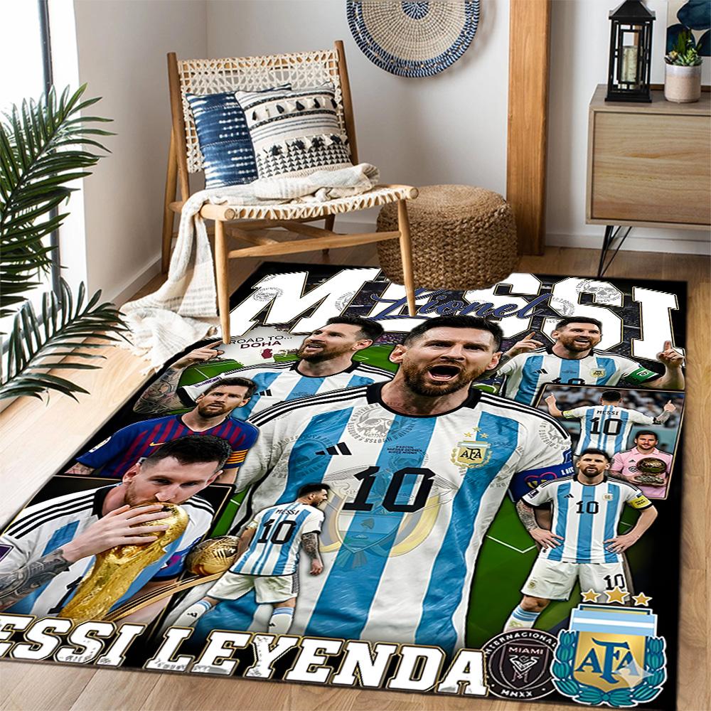 Tappeto da Pavimento Tappeto da Ufficio Celebrazione Messi dell'Argentina Perfetto per Ingresso Soggiorni Balcone Corridoio Tappeto Antiscivolo Decora Uffici