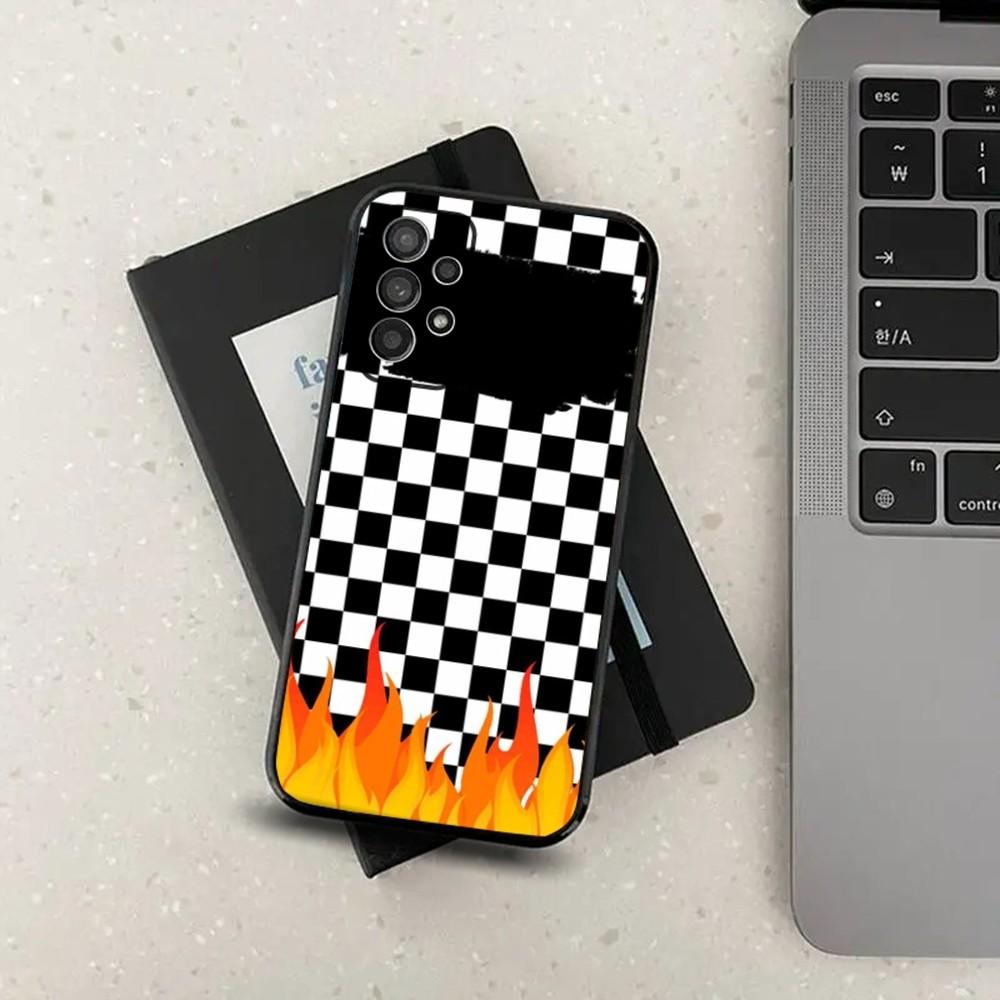 Checkered Chess Board Phone Case For Samsung S24,S21,S22,S23,S30,Ultra,S20,Plus,Fe,Lite,Note,10,9,5G Black Soft Cover