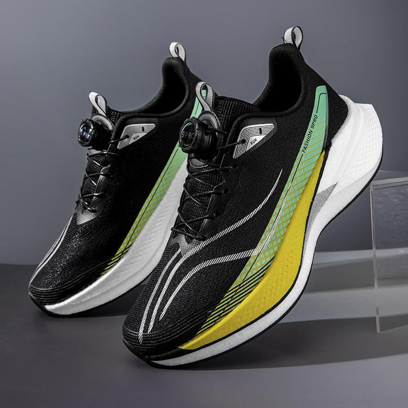 9PRO Running Shoes Men's and Women's Rotating Button Older Children's Student Body Test Racing Carbon Plate Breathable Sports Shoes