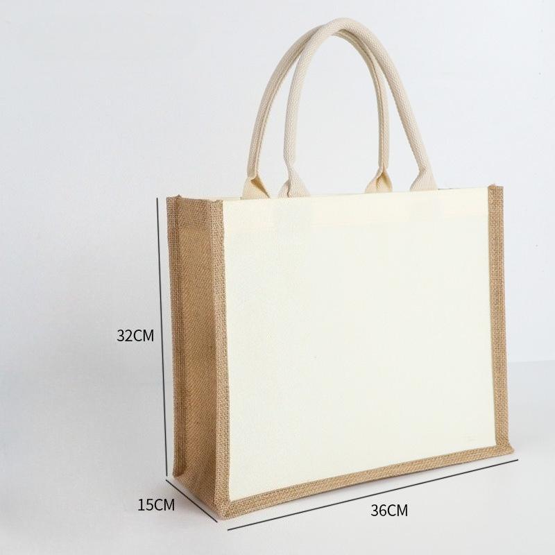 Jute Tragetasche Jute Tragetasche Vintage Wiederverwendbare Lebensmittel Einkaufen Hochzeit Geburtstagsgeschenktasche Handgemachte Leinentaschen Tragbare Damenhandtaschen