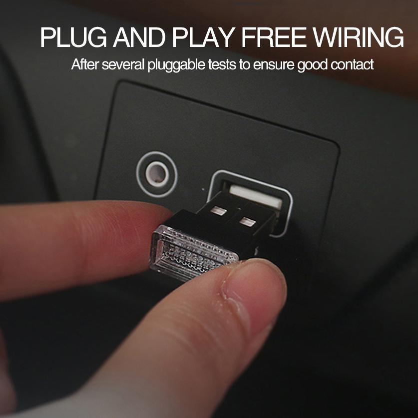 Car Mini USB LED Atmosphere Lights Decorative Lamp Auto Interior Light Portable Plug Ambient Emergency Lights Car Accessories