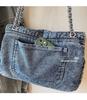 Geantă Tote de Umăr cu Lanț din Denim de Capacitate Mare pentru Femei, Geantă de Mână de Navetă High-End 2025