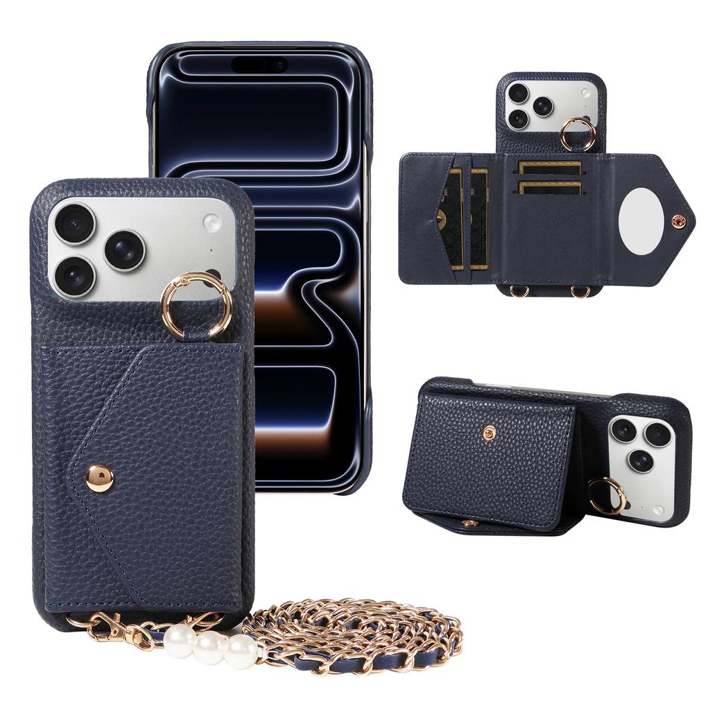 New Design PU Leather Phone Case for IPhone17 16 15 14 13 12 11 Pro Max Plus Mini Crossbody Shockproof Wallet Case with Mirror