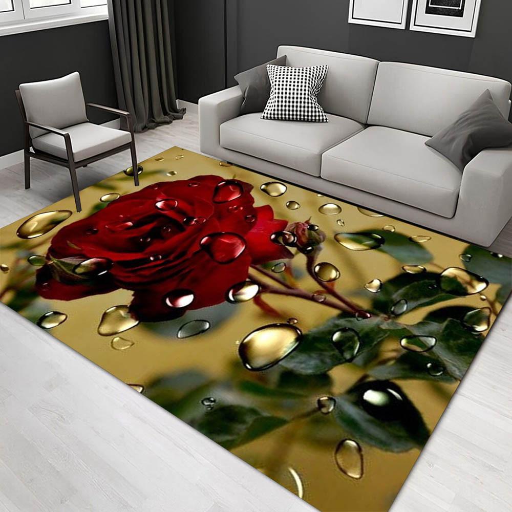 

1pc 1426207633Pattern Carpet, Area Rug For Living Room Bedroom Room Bed Chair Laundry Entryway Corridor Yard Non-slip Outdoor Camping Rug Fl 60cm by 90cm