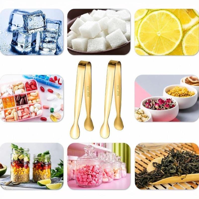 Sugar Cube Tongs Multi-Color Ice Clamp Stainless Steel Electroplated Ice Tongs Ice Clip For Bar Kitchen Sugar Cube Meal Clip
