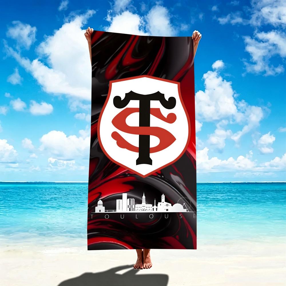 Asciugamano S-Stade Toulousain Asciugamano da spiaggia in microfibra, ad asciugatura rapida, senza sabbia, fibra ultrafine, super morbido.