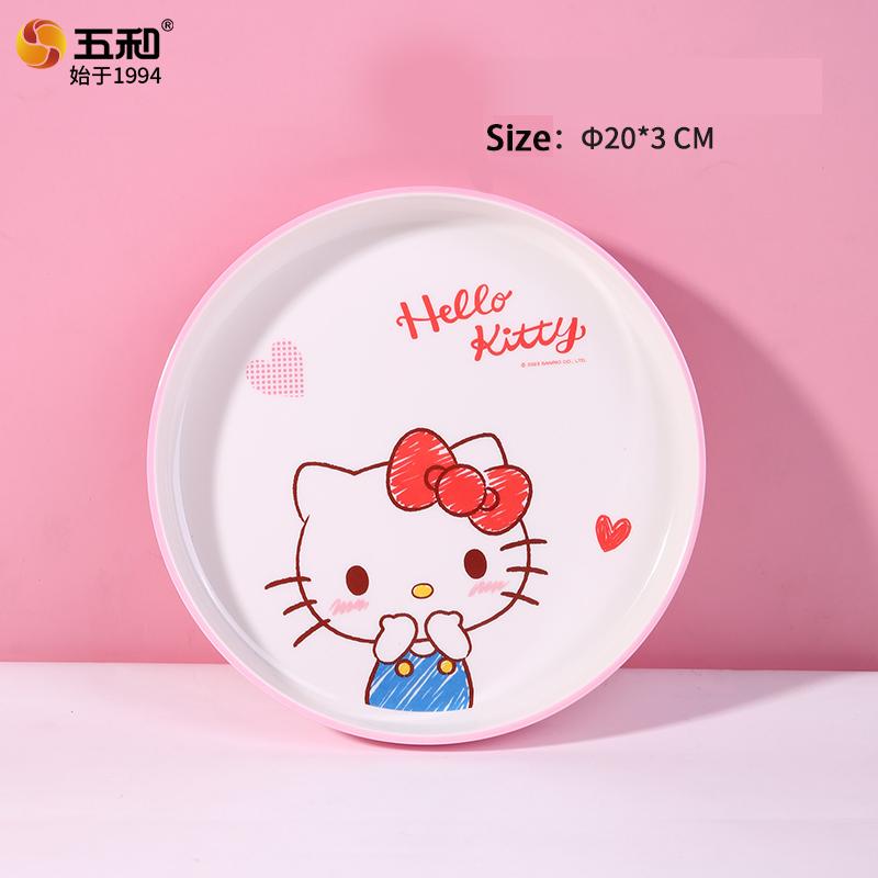 Для Sanrio Hello Kitty Посуда Завтрак Рисовая миска Безопасная и термостойкая Тарелка Чашка Ложка Меламиновая посуда для столовых приборов Миска