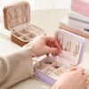 Zipper Earring Ring Holder Case Solid Color Jewelry Case Portable Jewelry Storage Box  Travel