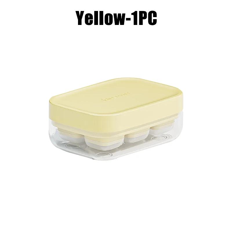 Press Type Ice Cube Tray with Lid Quick Release Home Freezer Ice Maker Mold Easy Pop BPA Free Silicone Freezer Storage Container
