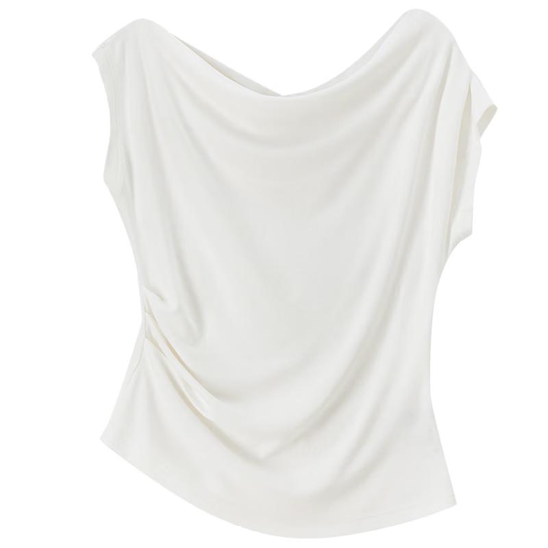 Women's Asymmetrical Draped Knit Top