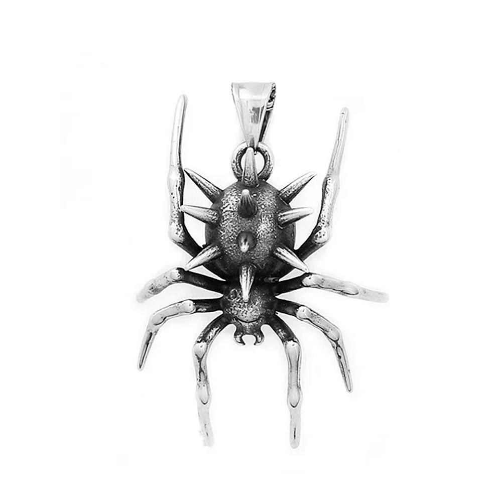 Punk Spinnenhalskette Für Männer Edelstahl Gotisch Vintage Tieranhänger Einzigartiger Biker Schmuck Geschenke Dropshipping