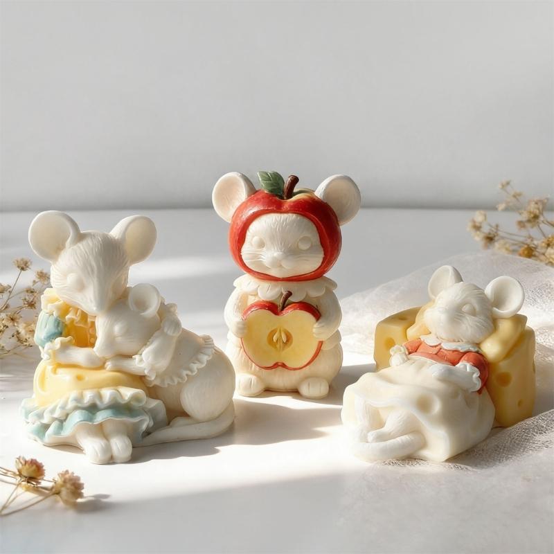 Stereoscopic Mouse Candle Making Silicone Mold Food Safe Easily Release Perfect For DIY Enthusiasts Gift Crafting