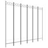 350158 vidaXL Room Divider 6 Panels White 240x200 Cm Fabric