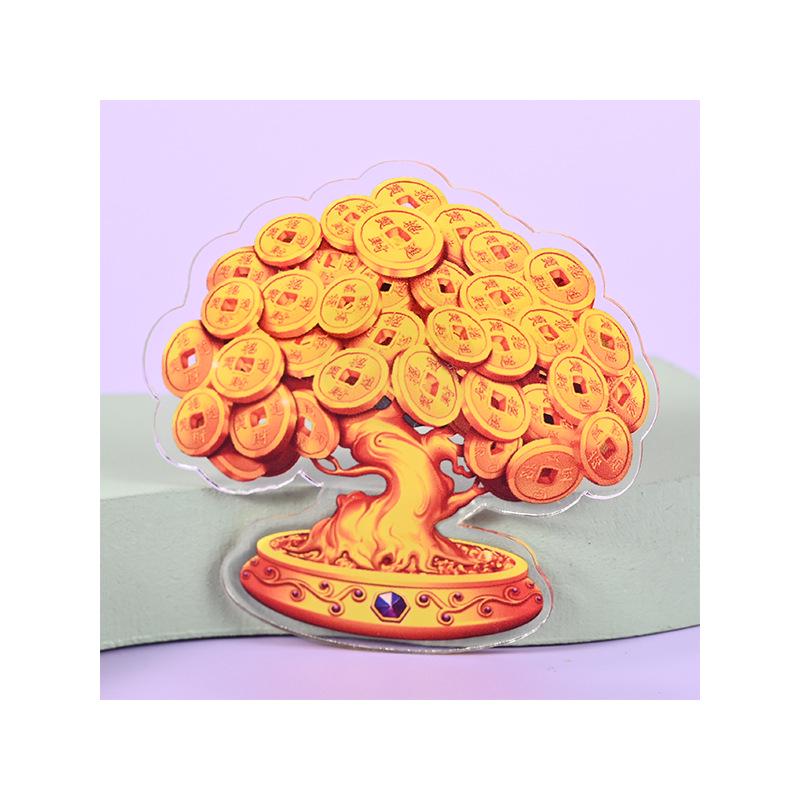 Custom God of Wealth Acrylic Refrigerator Magnet - Trendy Cartoon Design for Home Décor