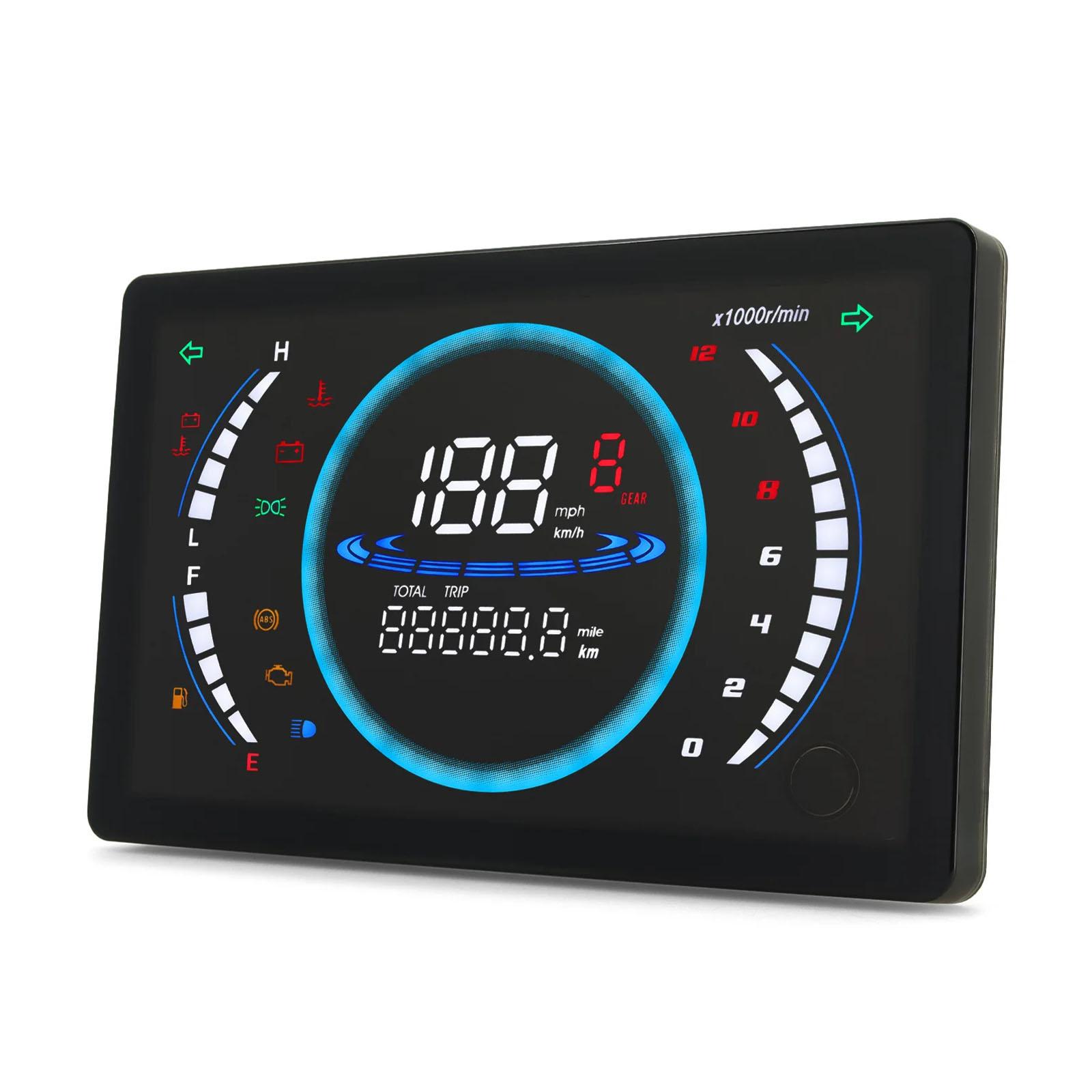 

Цифровой LCD приборный щиток для мотоцикла Спидометр Светодиодная подсветка Панель приборов Легкая пылезащитная конструкция Питание 12 В 1