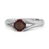 Garnet Elegant Bypass Solitaire Ring - 925 Sterling Silver