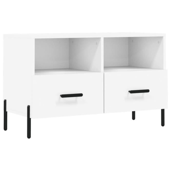 VidaXL Meuble TV Blanc 80x36x50 cm Bois d'ingénierie 828980
