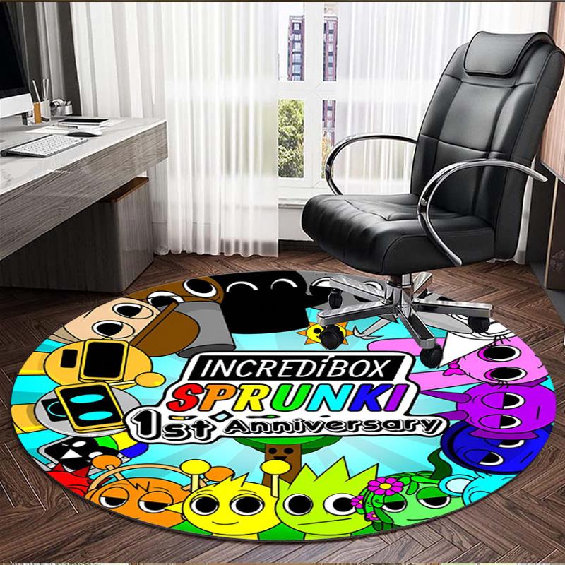 Sprunki Game Print Round Rug, Washable Floor Carpet, For Entryway Dorm Laundry Room Office Study, Home Decor Birthday Christmas Gift