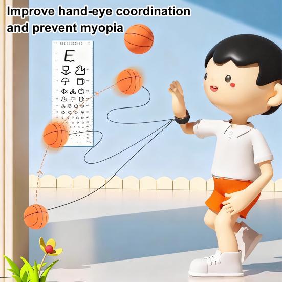 Handgelenk-Raketenball mit elastischer Schnur, verstellbarem Riemen, elastischer Reaktionsball für Agilitätstraining, Kindersportspielzeug für Boxen, Basketball, Tennis