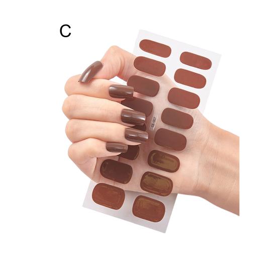 1 Set Nail Polish Strips Stickers 24 Fingers Full Wrap Self Adhesive Gel Nail Strips Art Decals for Women DIY Decor