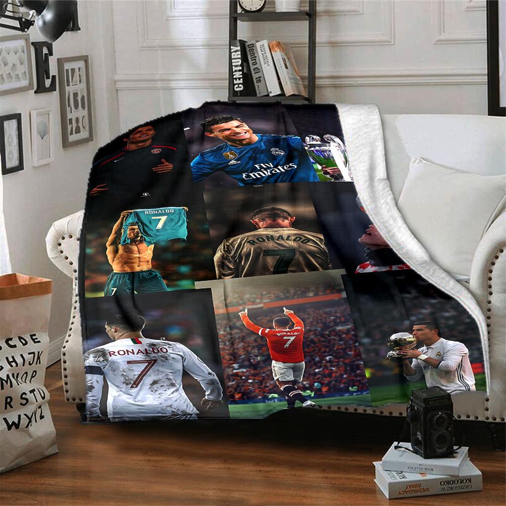 Football Celebration Moment printed flannel breathable and warm blanket, a stylish home gift, suitable for home, office and bedspread use. 0713a6