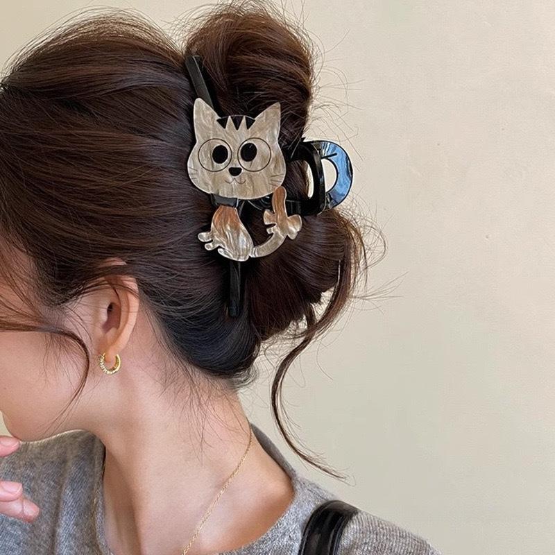 Acrylic Cat Hair Claw Clips Cute Kitten Design Hair Accessories for Women Girls Strong Hold Fashion Hair Clamps Thick Thin Hair