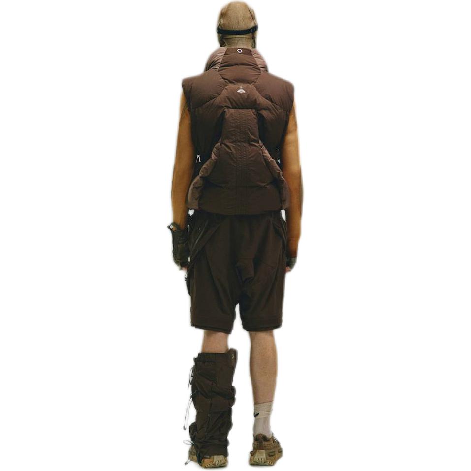 adidas Originals X Hamcus Collaboration FW23 Color Block Quilted Logo Drawstring Zipper Down Vest Unisex Vests Brown IU4840
