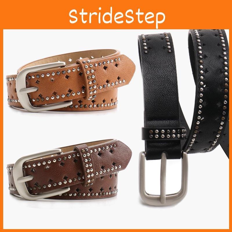 Fashion Solid Color Rivet Decoration Women Casual Wide Belt For Daily Use
