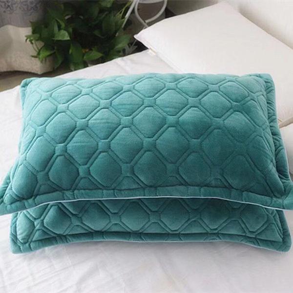Crystal Velvet Pillowcase Quilted Thickened Warm Suede Flannel Short Plush Autumn and Winter Pillowcase