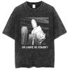 Summer America Other Old Washed Cross-border Large Size Loose T-shirt Catzilla Monster Cat Male and Female Students Tide