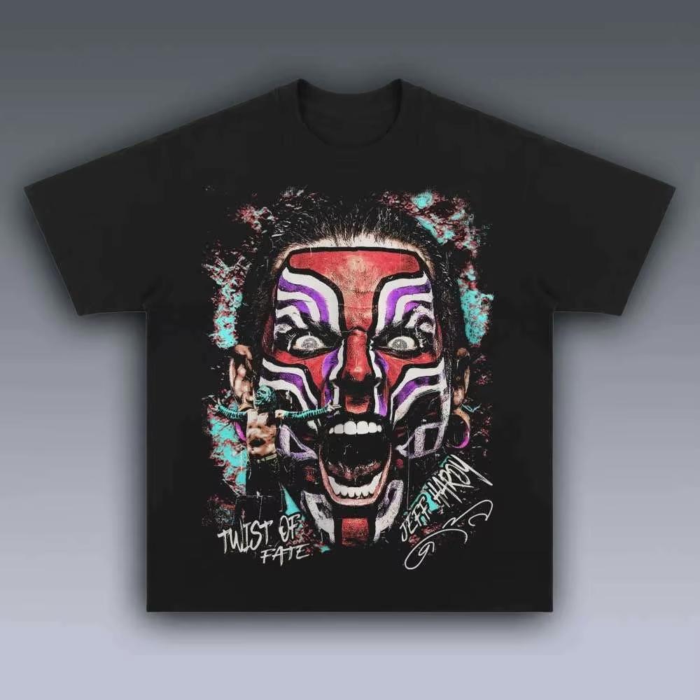 Jeff Hardy The Enigma Wrestling Graphic T-Shirt Men Women Retro Hardy Boyz Fan Casual Streetwear Short Sleeve Tee 4XL