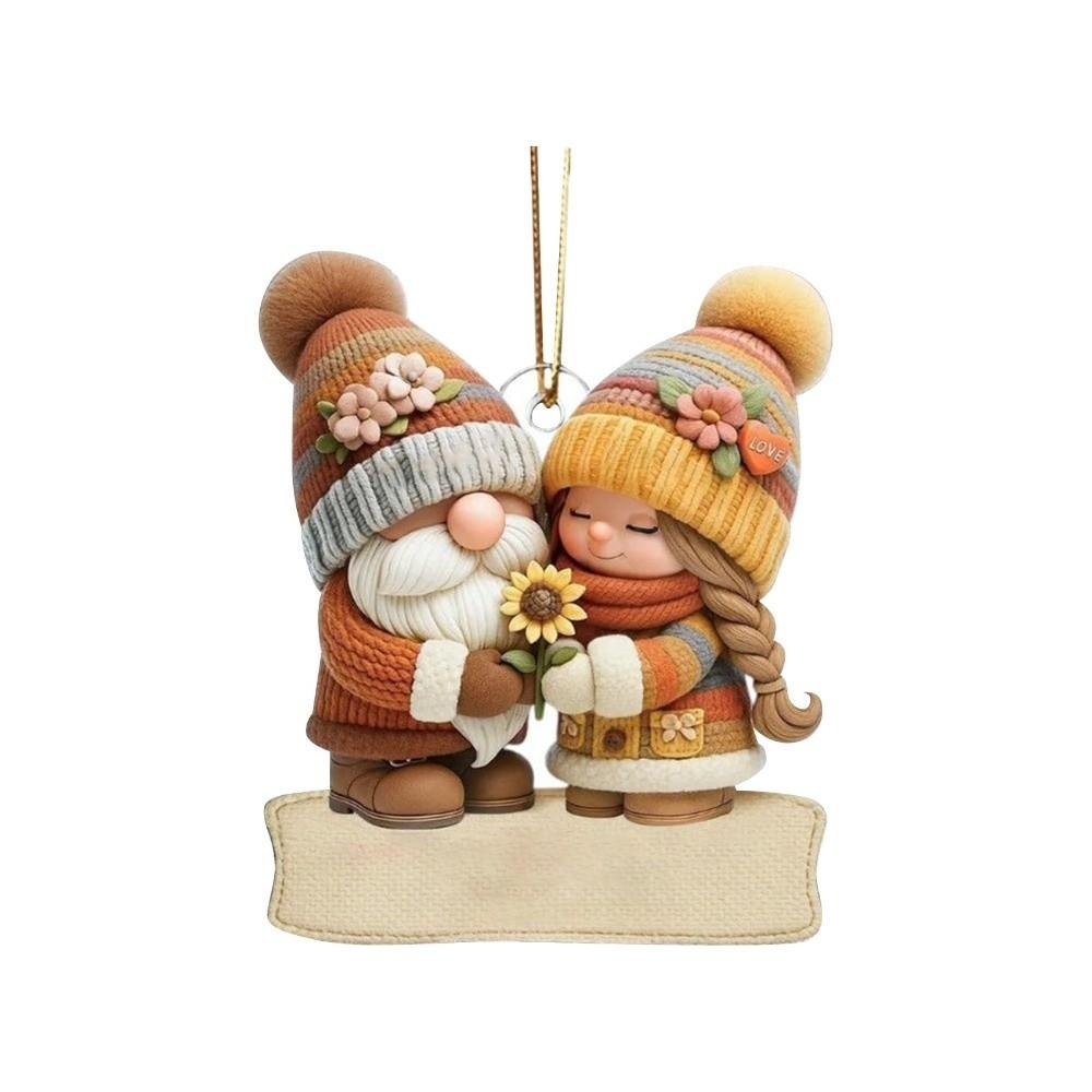 4PCS Acrylic Santa Couple Ornament Growing Old Together Christmas Tree Ornaments Christmas Tree
